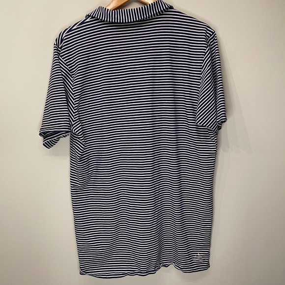 B. Draddy Men's L Striped‎ Golf Polo Shirt Short Sleeve Performance Casual Navy - Picture 5 of 10
